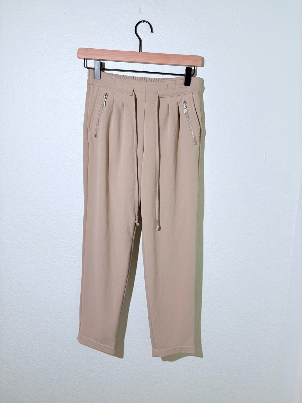 Woman’s Casual Drawstring Pants in Beige